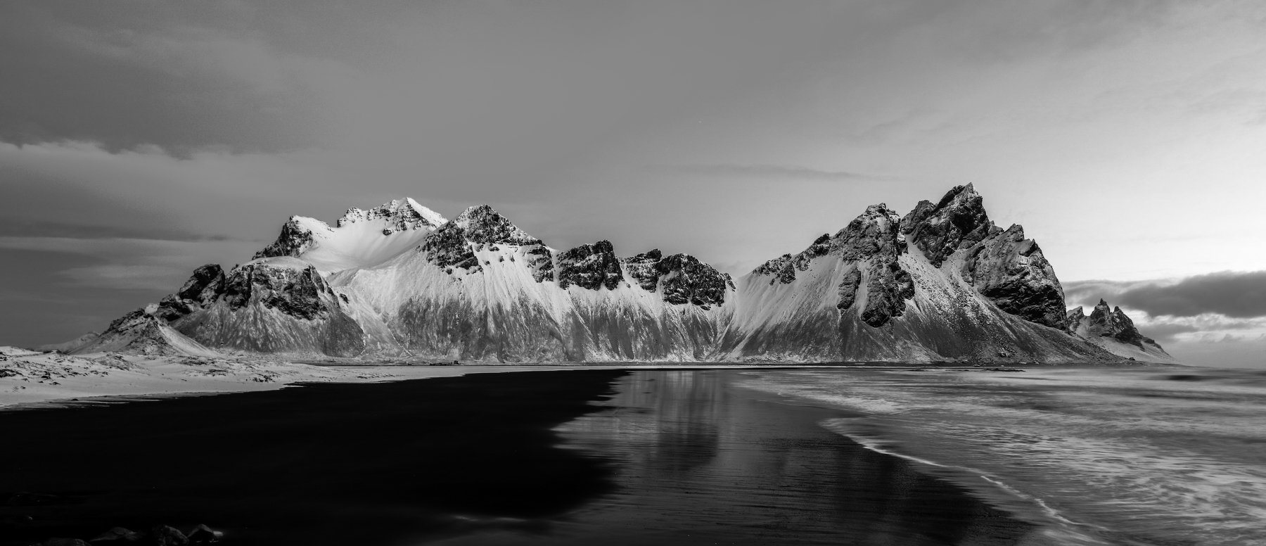 iceland,vestrahorn,горы,рассвет,пейзаж,черно-белое, Ruslan Stepanov