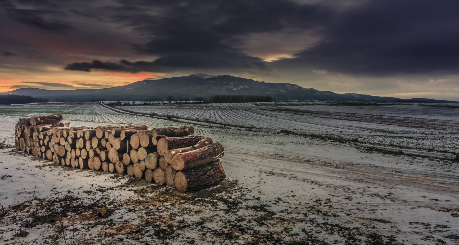 mountains, winter, poland, sunset, snow, landscape, Tomasz Myśliński