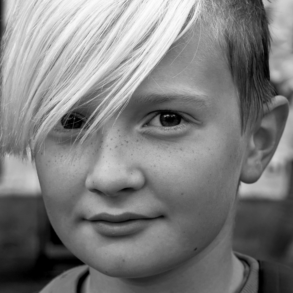 портрет, мальчишка, глаза, взгляд, апатиты, чб, волосы, Николай Смоляк