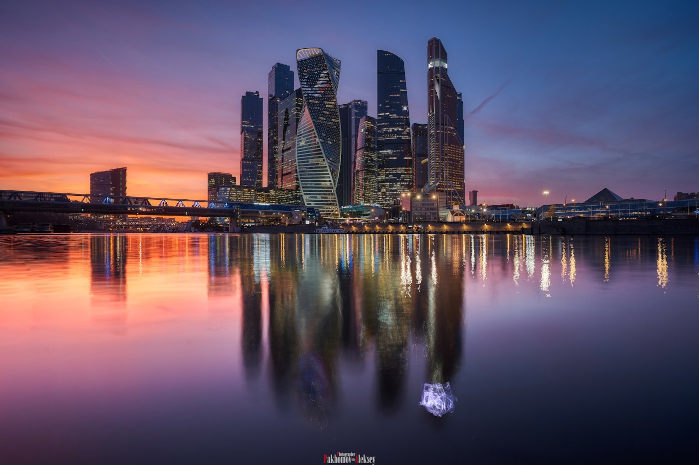 panorama, moscow, urban, city, night, landscape, color, light, москва, город, панорама, ночь, пейзаж, река, river, Aleksey Pakhomov