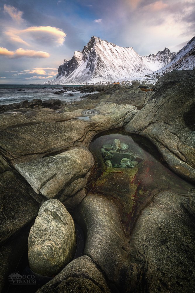 lofoten,norway,norwegian,winter,shoreline,sea shore,rocks,mountains,, Adrian Szatewicz
