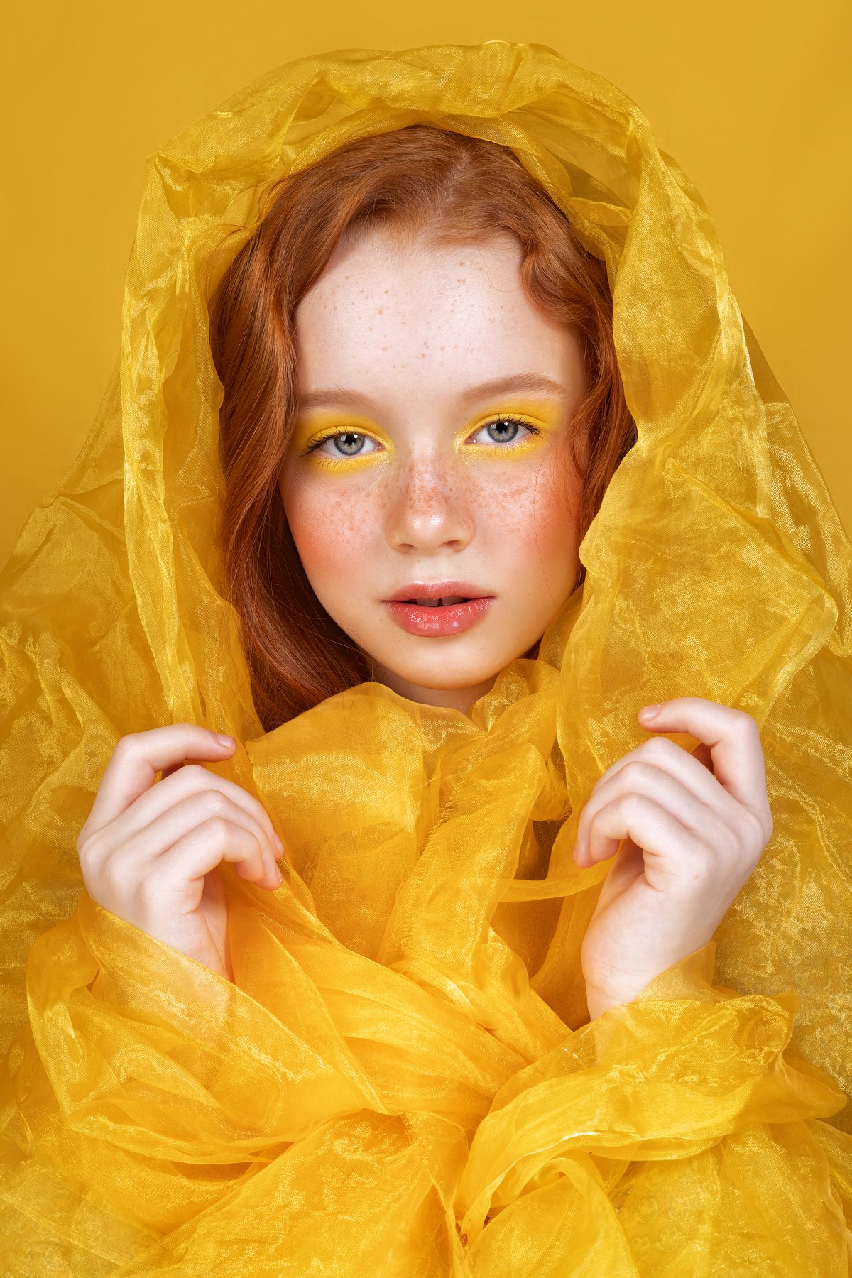 девочка портрет гламур желтый рыжий весна, Ольга Алехина