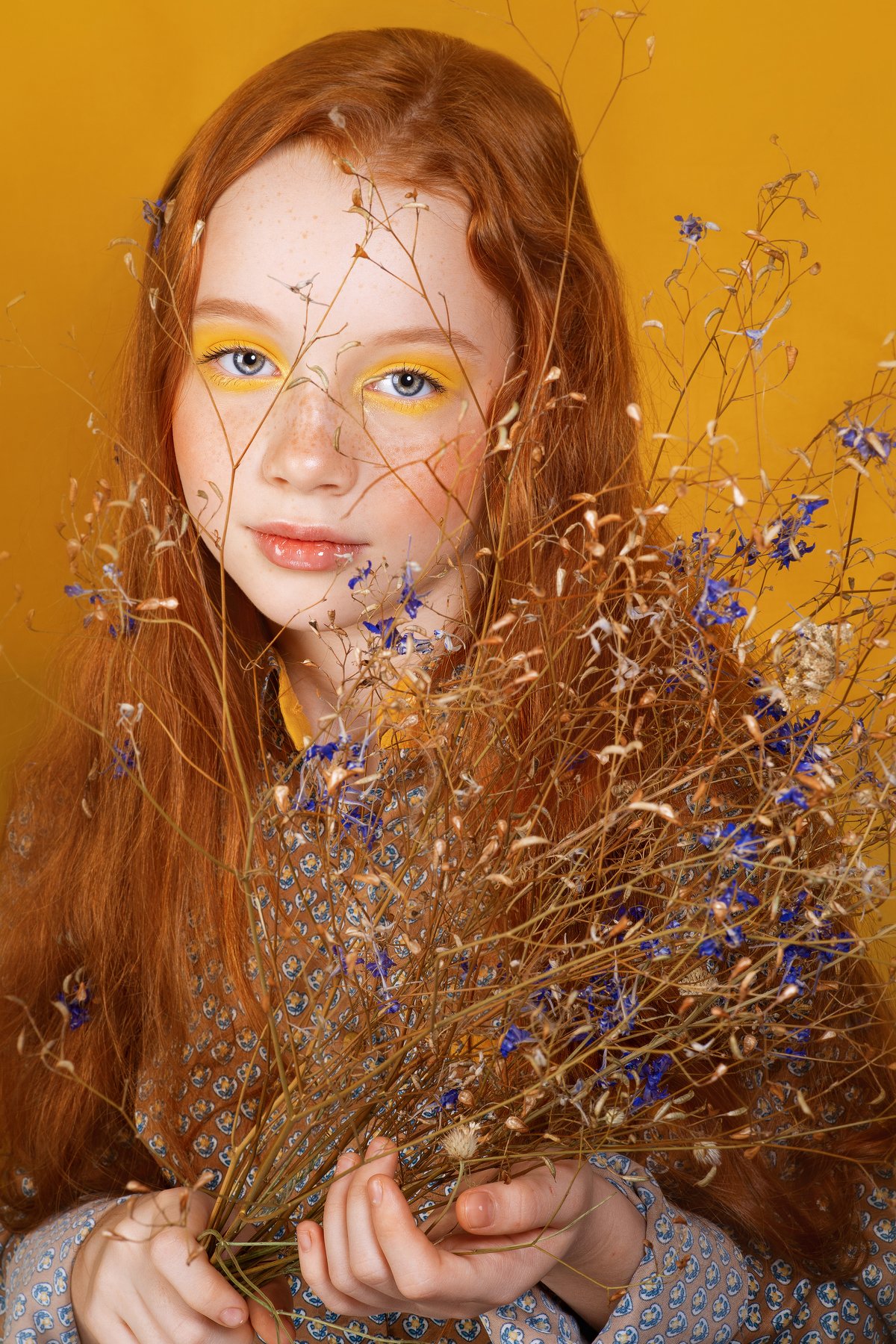 Девочка портрет весна желтый рыжий , Ольга Алехина