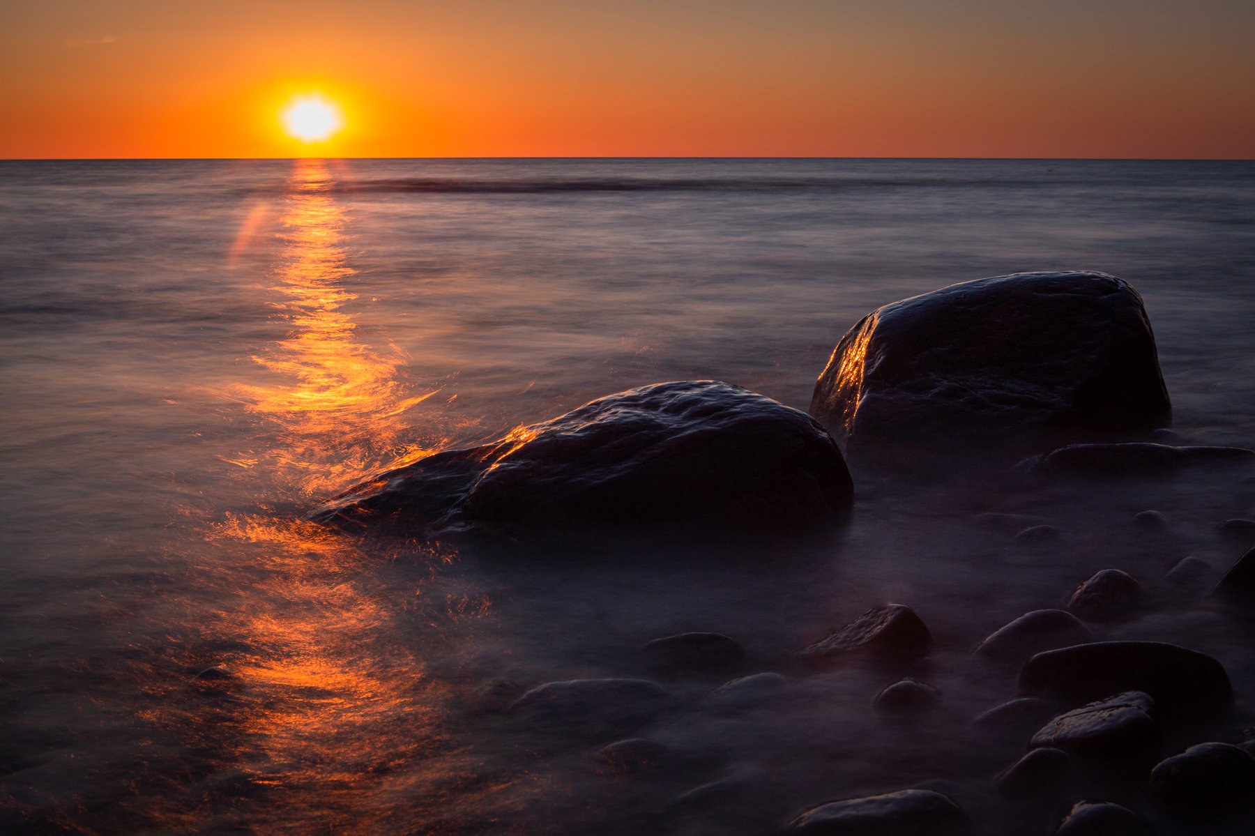 sunset,sea,stones,landscape,seascape,dark,orange,, Eriks Zilbalodis