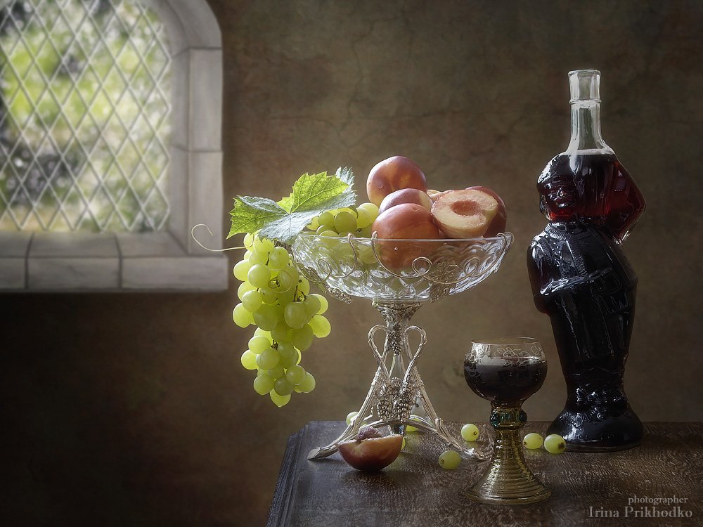 натюрморт, вино, фрукты, винтажный, художественное фото, Ирина Приходько