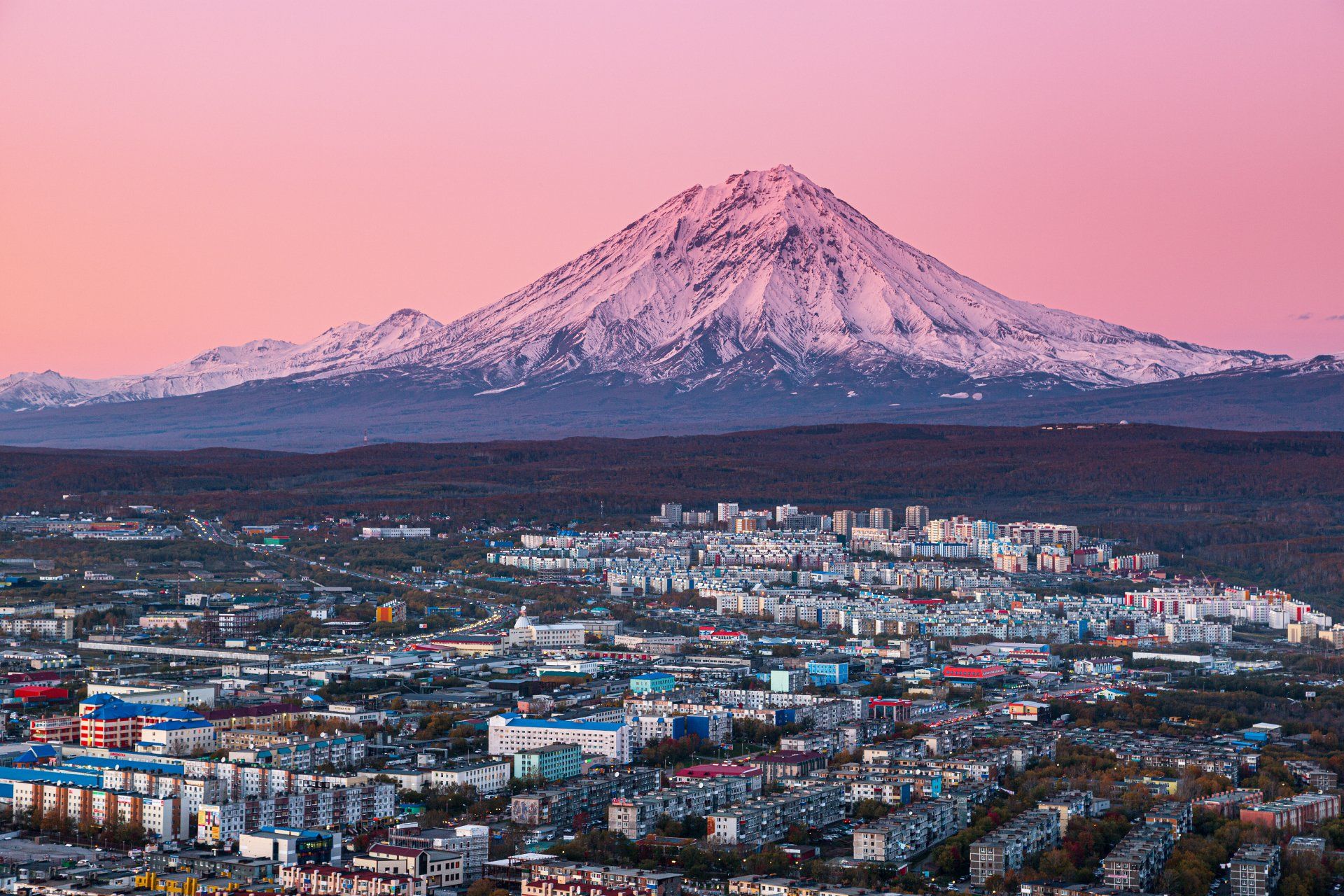 Камчатка, вулкан, закат , Александр Максин