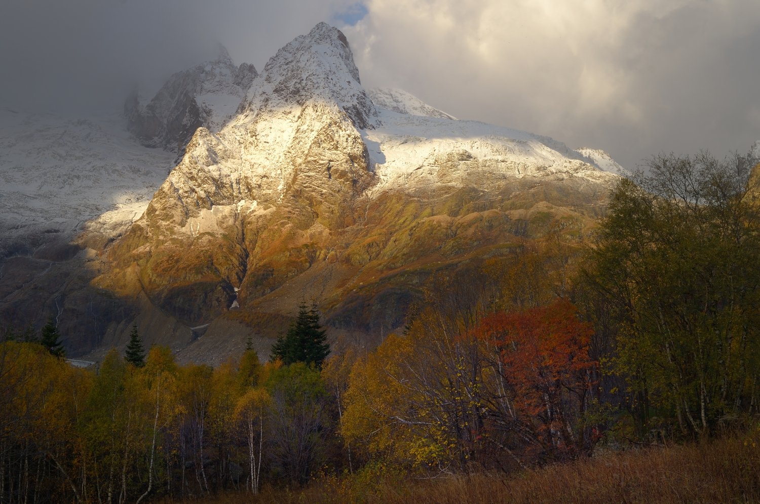 горы кавказ осень рассвет домбай, Александр Жарников