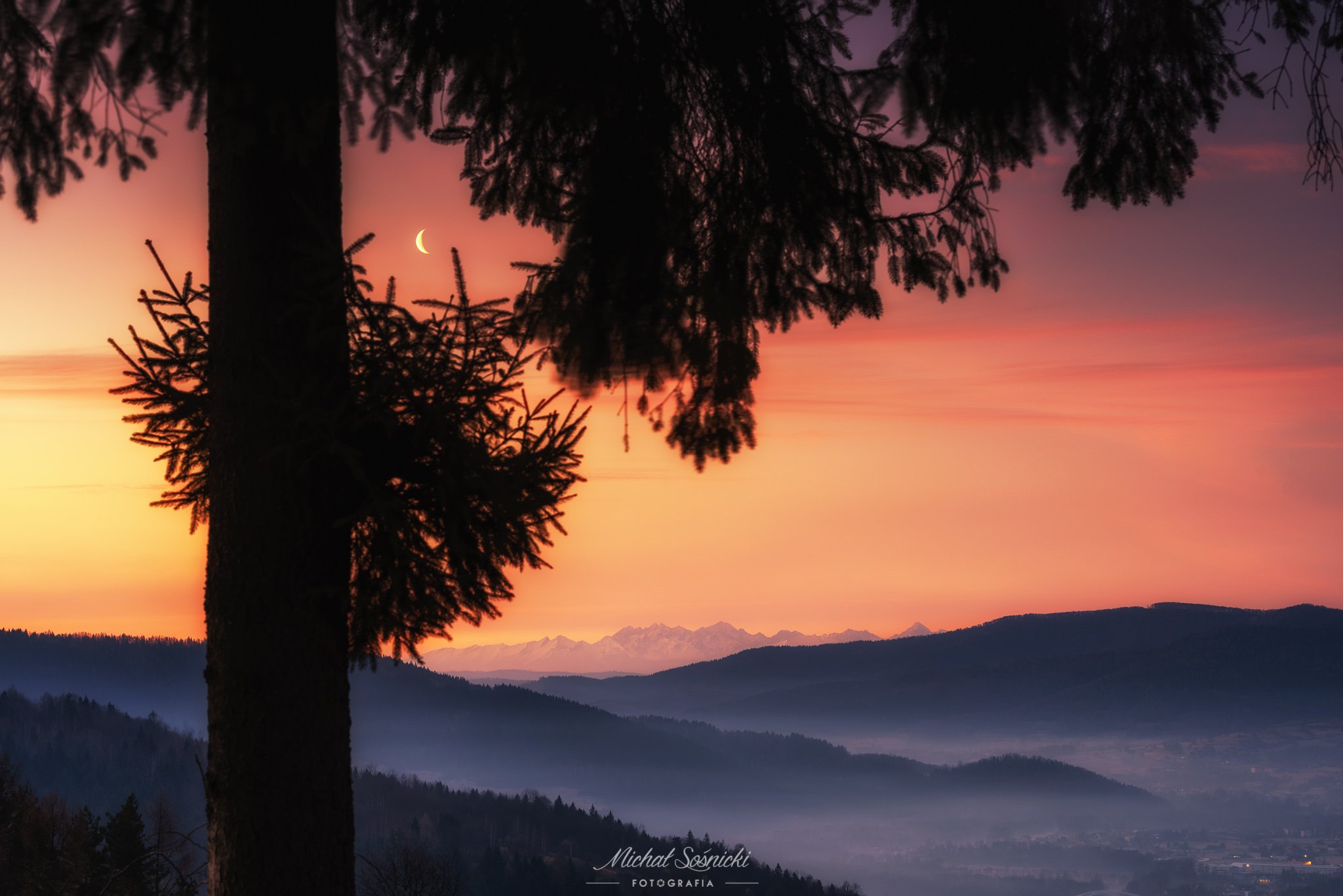 #tree #moon #color #mountains #landscape #poland #pentax, Michał Sośnicki
