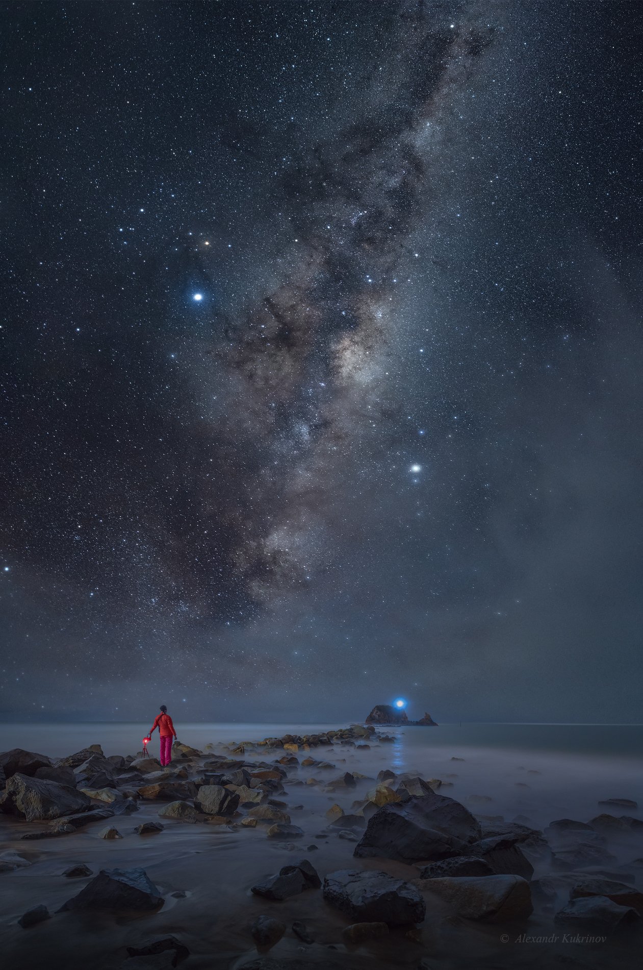новая зеландия,ночь,звёзды,млечный путь,пейзаж, Александр Кукринов