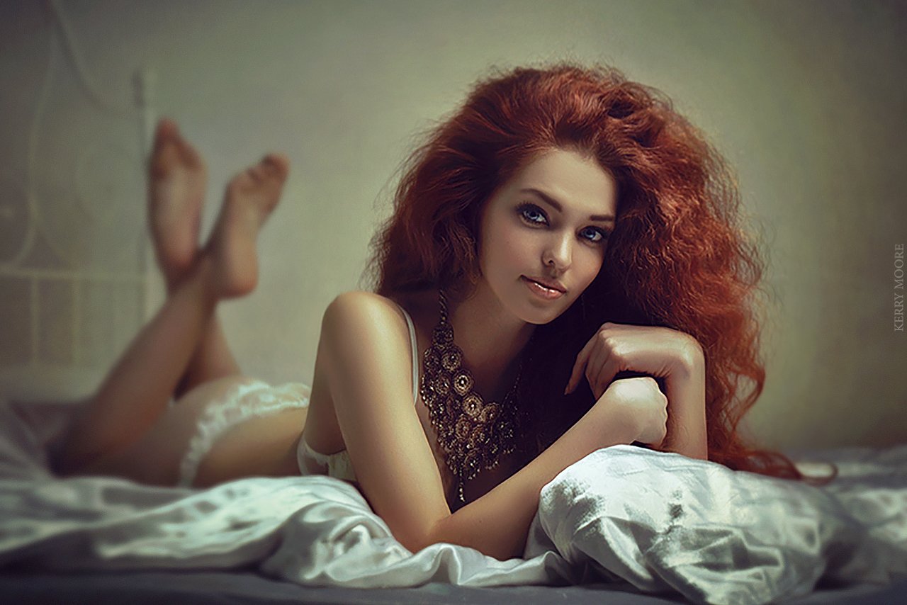 portrait, girl, beauty, freckles, dream,  портрет,red, Kerry Moore