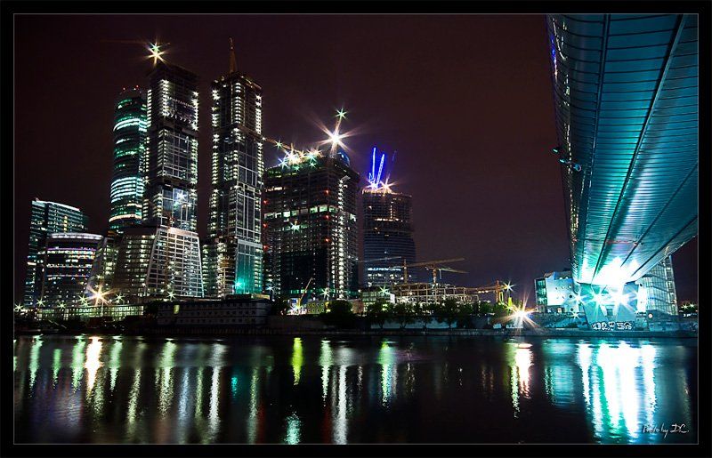 москва, город, ночь, река, Denis C.