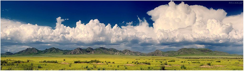 природа,пейзаж,панорама,горы,небо,облака,степь,хакасия, Олег Клочков