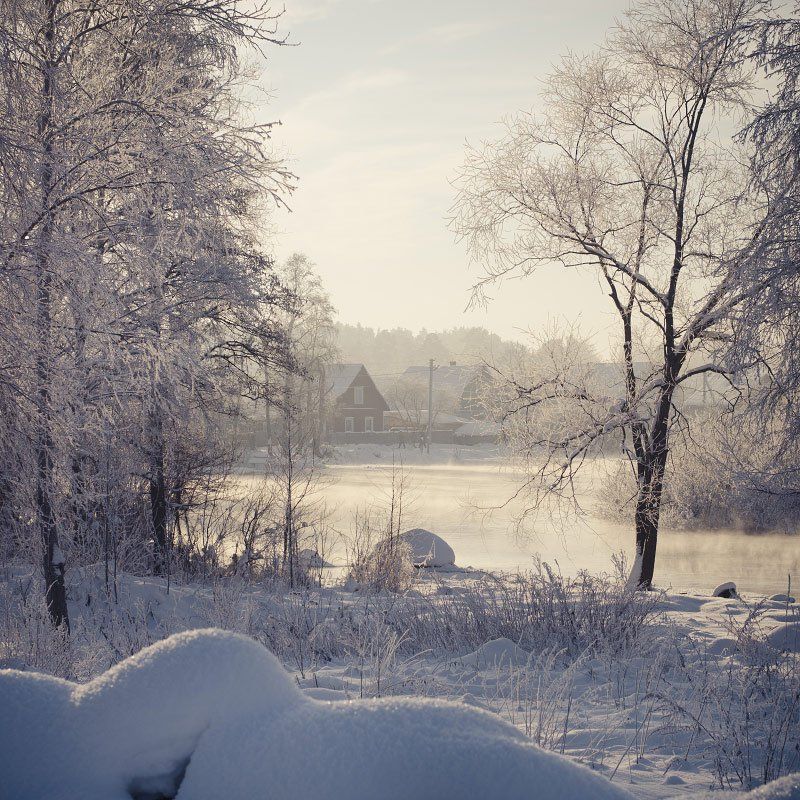 winter, landscape, snow, river, Елена Ященко