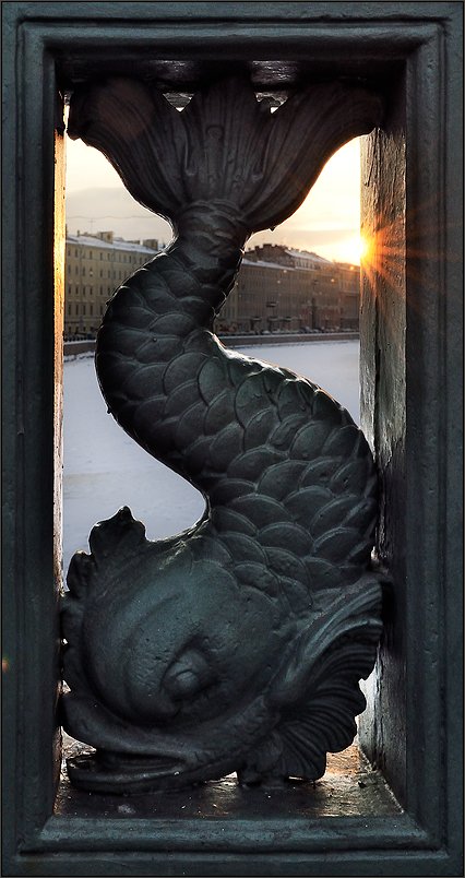 петербург, центр, фонтанка, аничков мост, зима, закат, Kirill Shapovalov