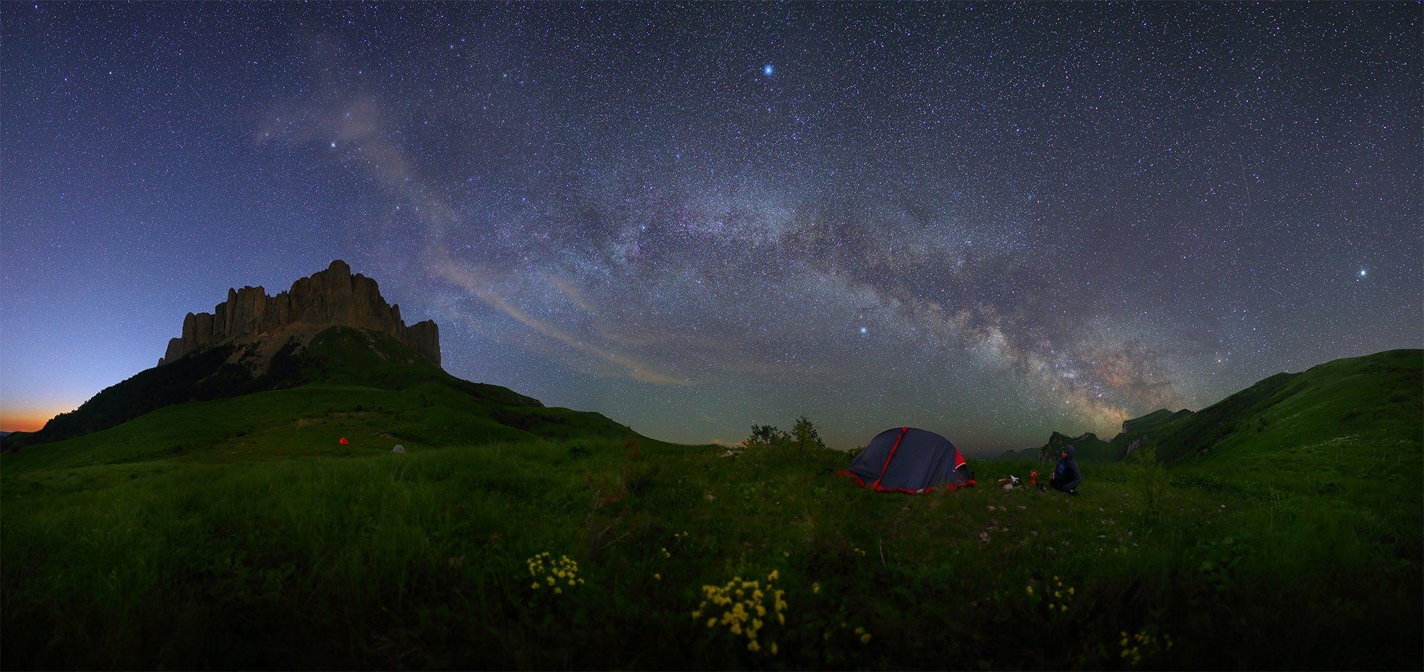 ночь большой тхач ночной пейзаж астрофотография звезды созвездия млечный путь ачешбоки, Михаил Рева