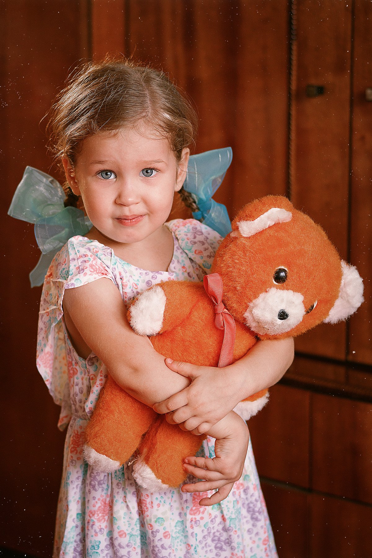 Девочка ребенок мишка игрушка ретро винтаж банты, Ольга Алехина