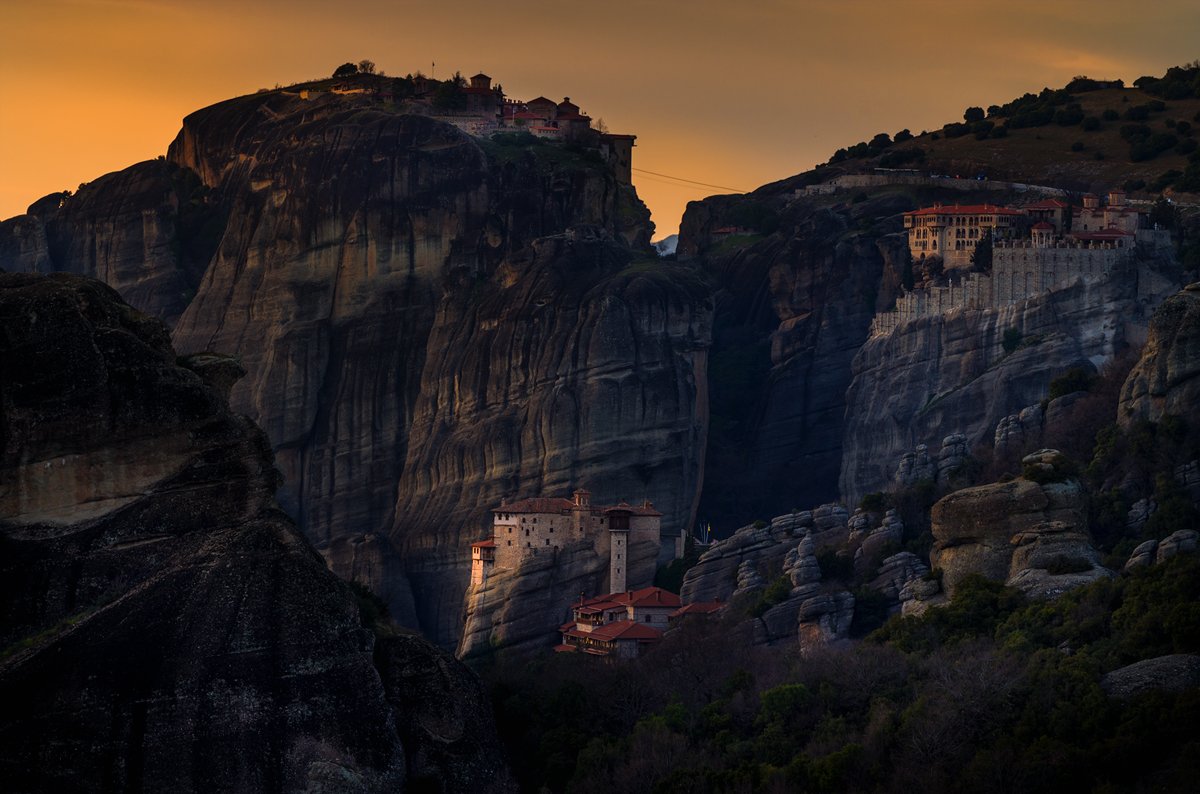 landscape nature scenery travel sunset monastery light mountain rocks пейзаж закат монастыри, Александър Александров