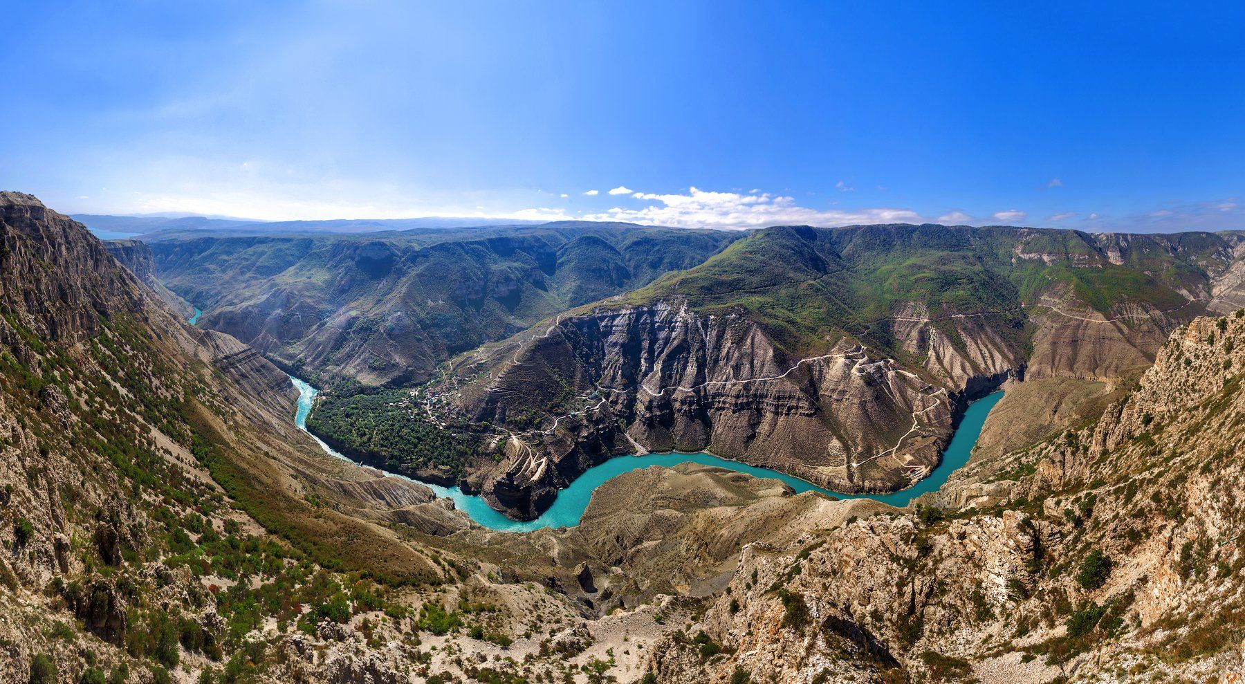 Горы, Сулак, каньон, Дагестан, река, Панорама, Vyacheslav Lozhkin