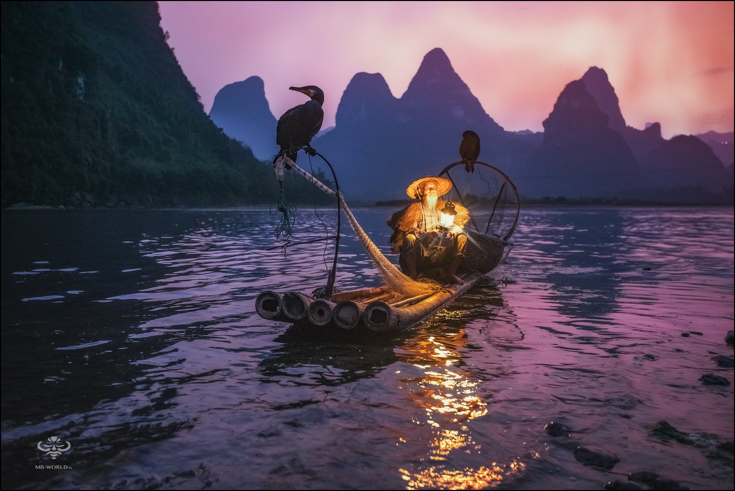 Китай, рыбак, закат, фототур, Mikhail Vorobyev