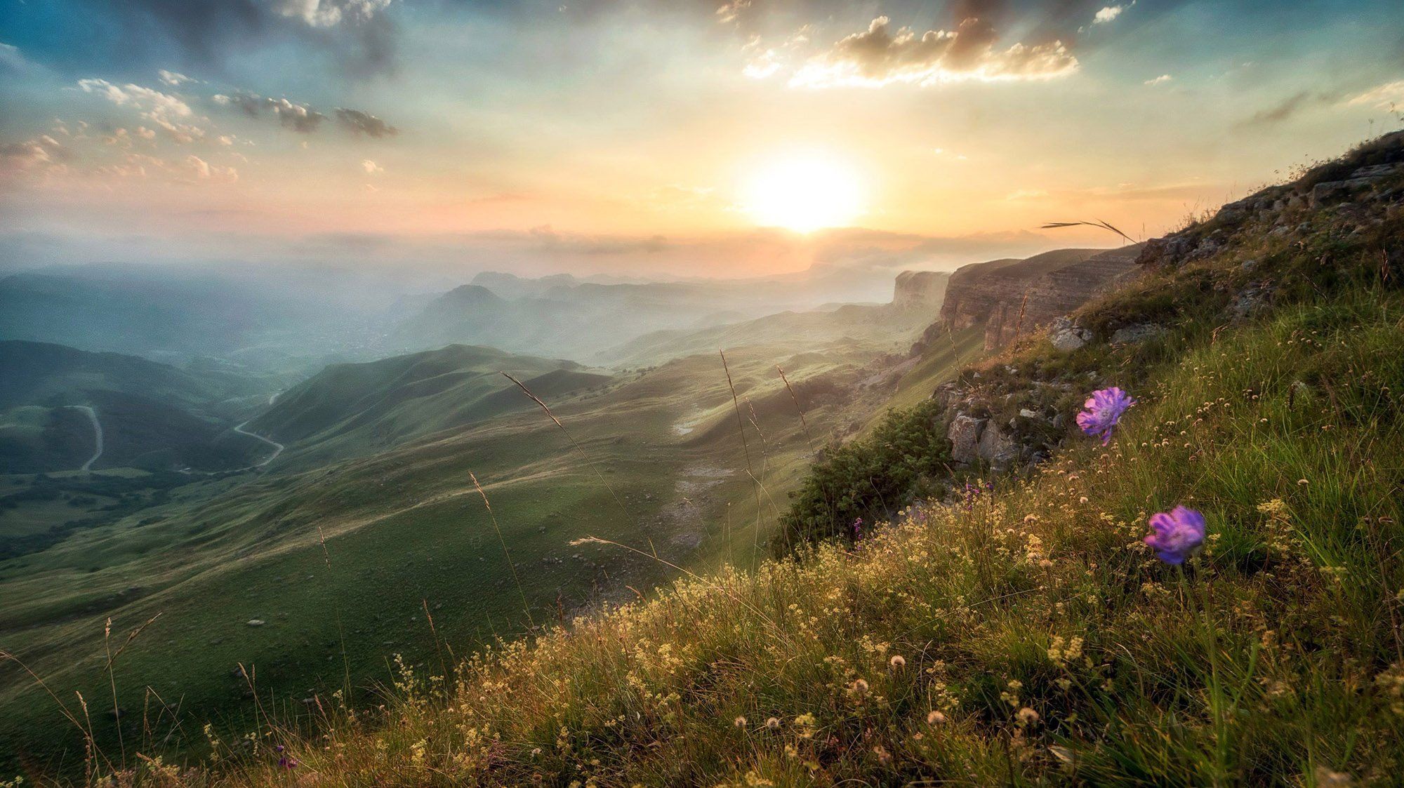 горы, Кавказ, закат, лето, Приэльбрусье, КЧР, sunset, Russia, Caucasus, landscape, Роман Склейнов