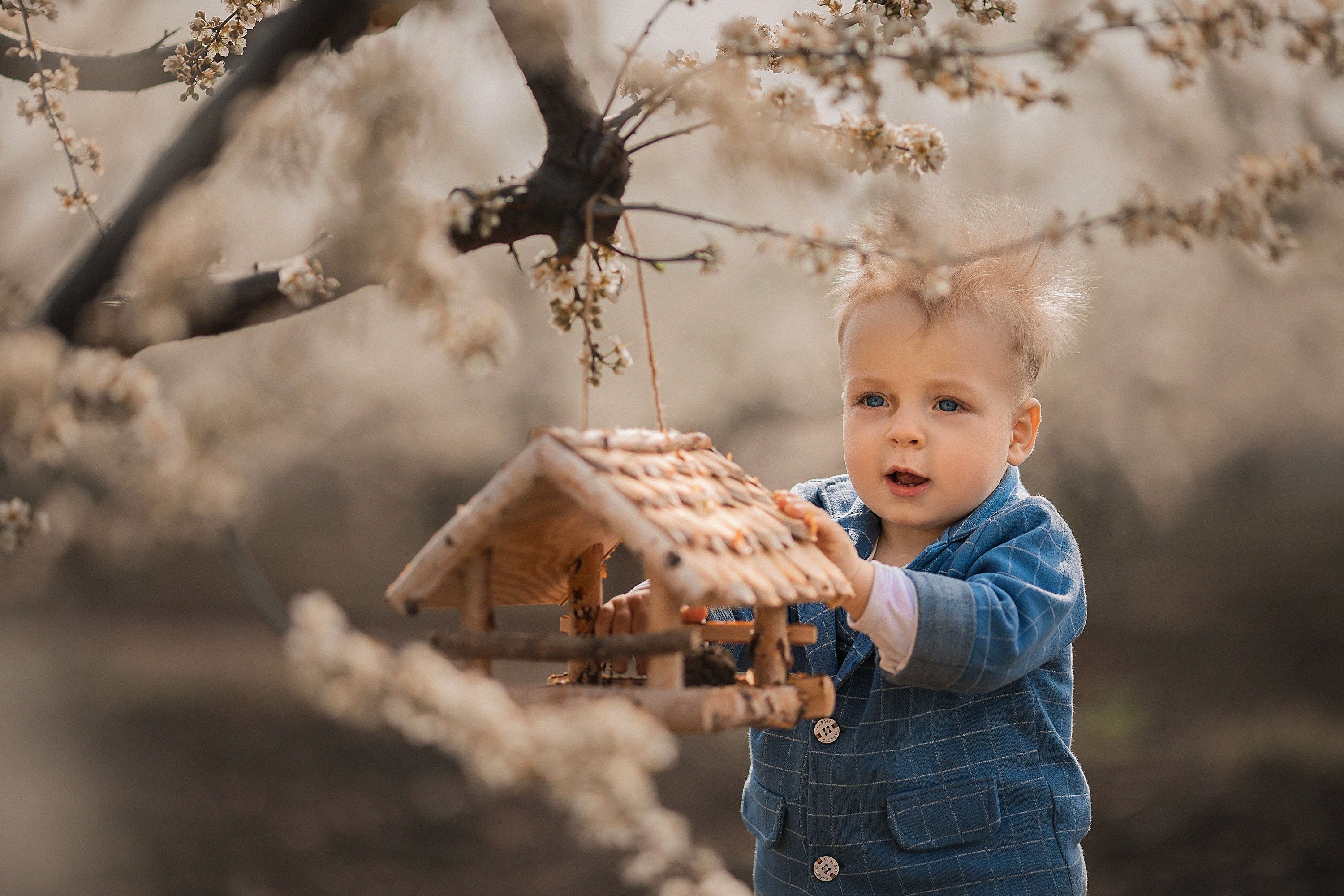 детская фотография, детский портрет, весна, цветущие деревья, Александра Пименова
