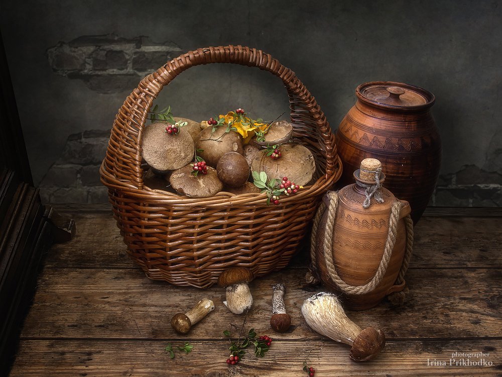 натюрморт, лето, грибы, деревенский стиль, художественное фото, Ирина Приходько