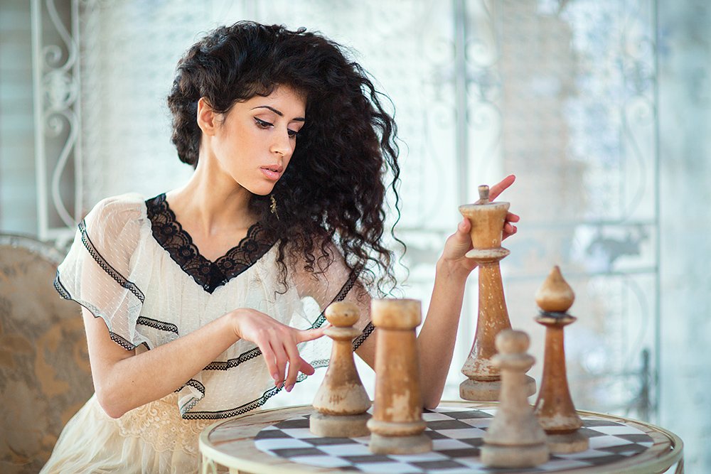 игра, шахматы, портрет, девушка, Александра Савенкова