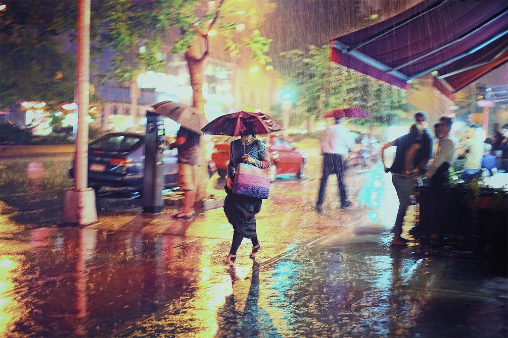 лето, ночь, дождь, цвет, D_Runk