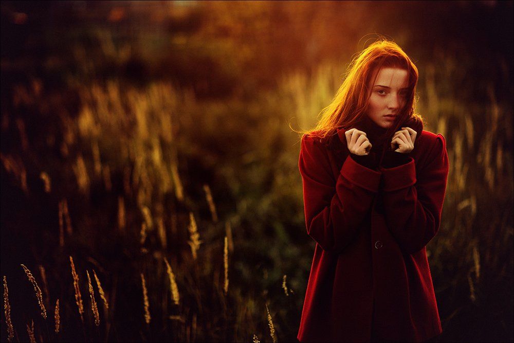 red, autumn, girl, portrait, reg hair, Данила Лопаткин