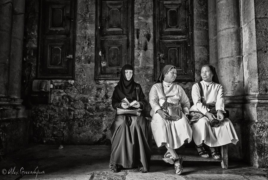 jerusalem,photojournalism,street,women,nuns,religion,israel,church,holy,sepulchre,holy sepulchre,travel,christianity, Alex Greenshpun