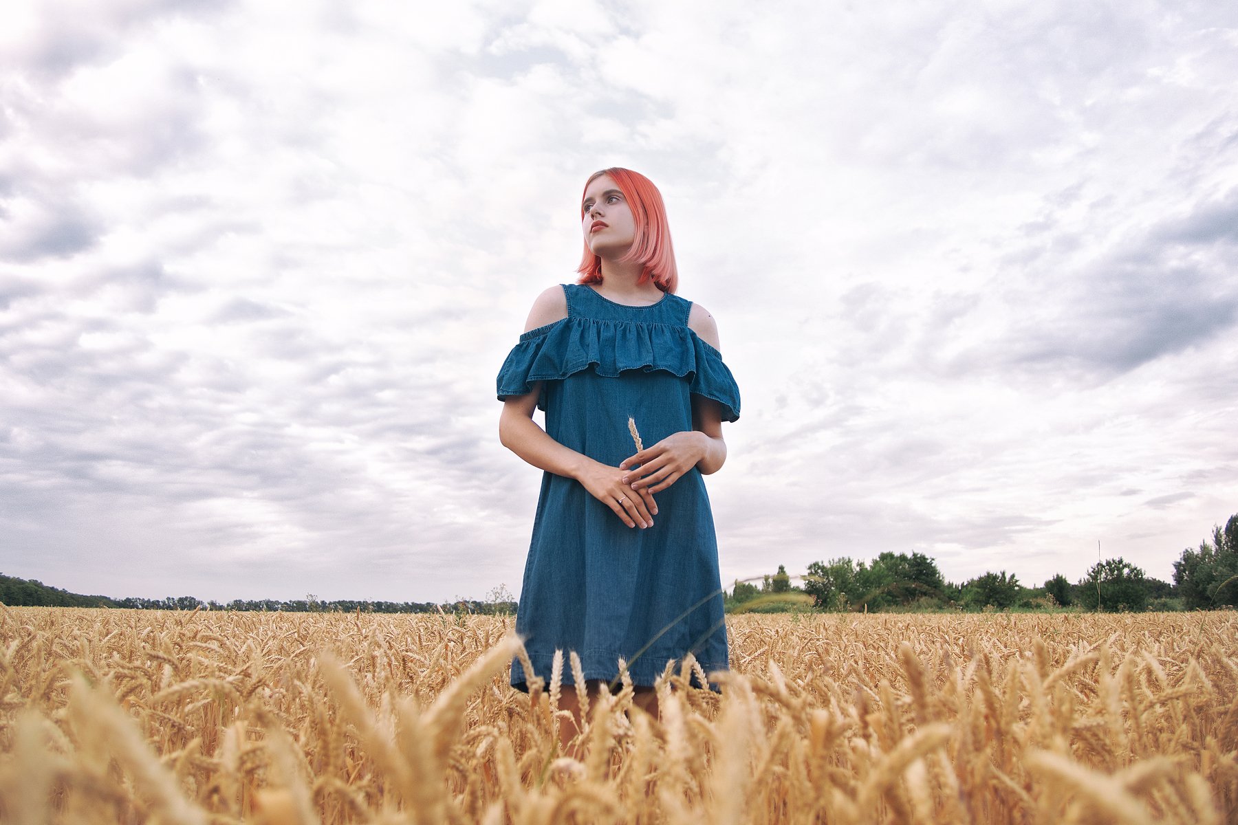 Девушка поле пшеница урожай колосья, Ольга Алехина