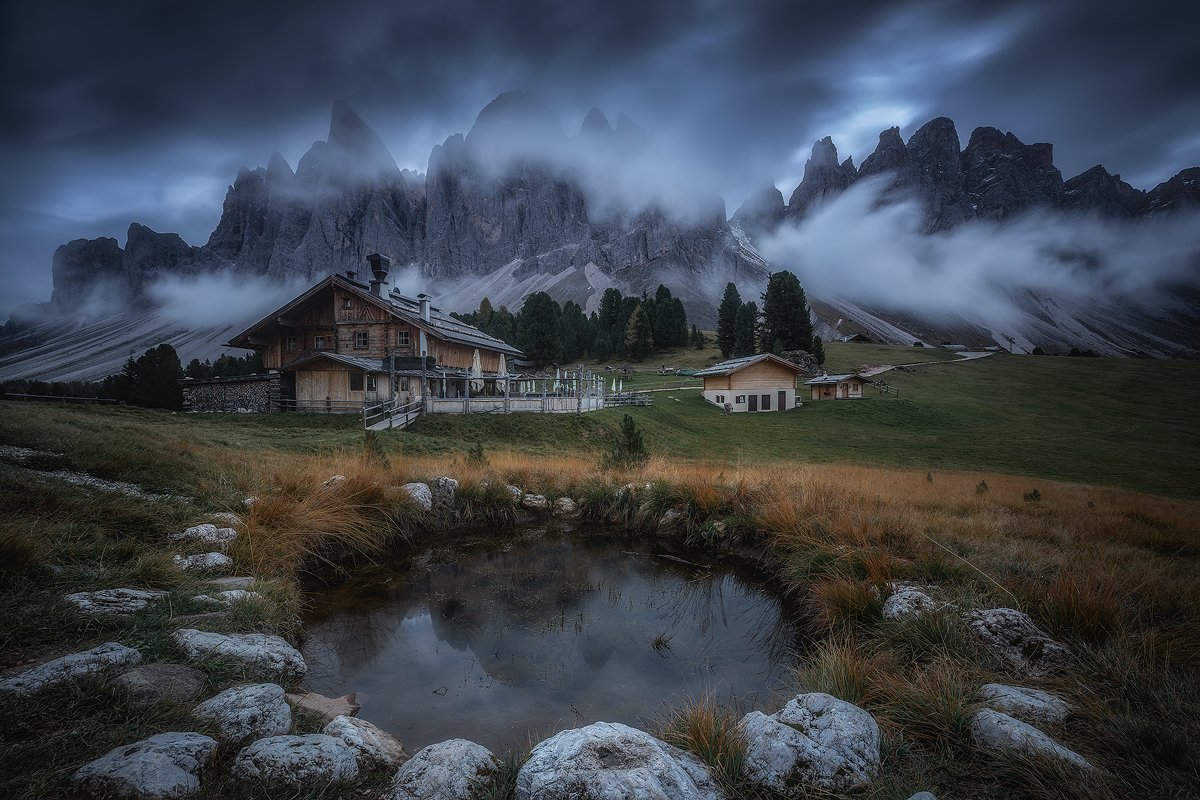 dolomiti dolomites landscape clouds mountains sky long exposure reflection , Roberto Pavic