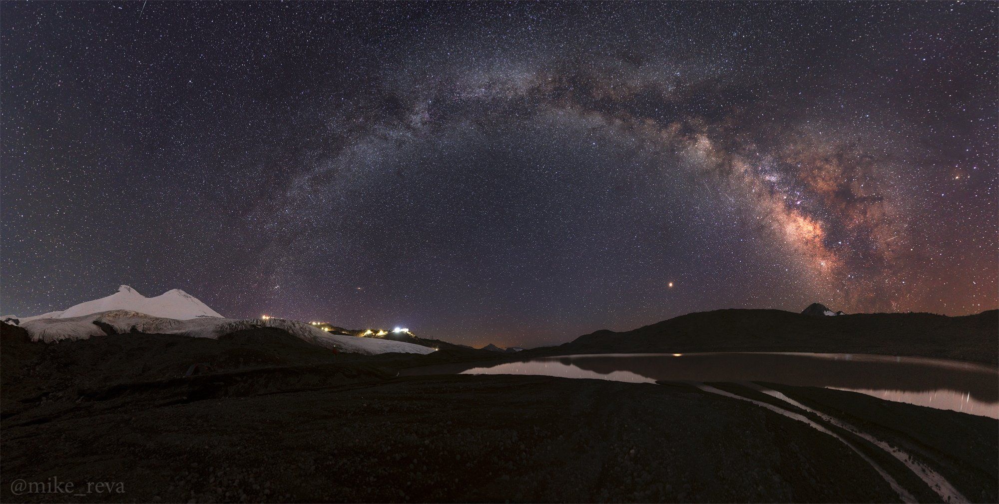 ночь эльбрус ночной пейзаж астрофотография звезды созвездия, Михаил Рева