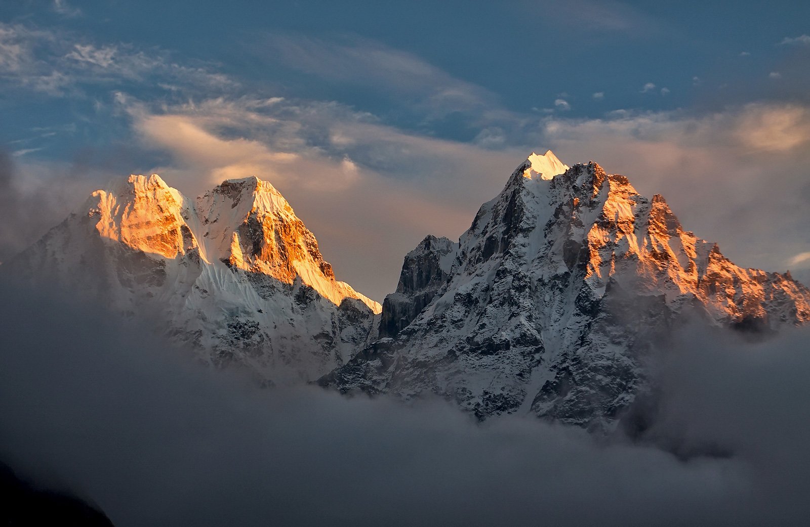 вершины, вечер, гималаи, горы, непал, Михаил Глаголев