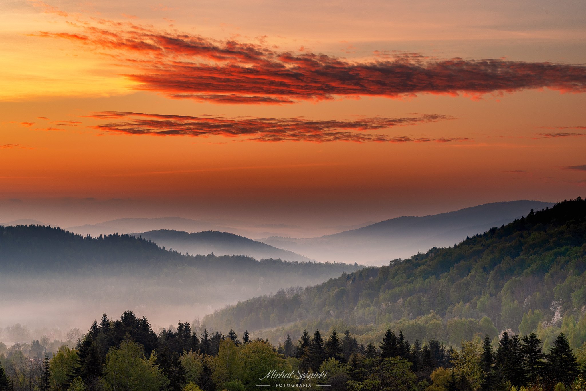 #zawoja #poland #landscape #sky #fire #color #nature #pentax #benro, Michał Sośnicki