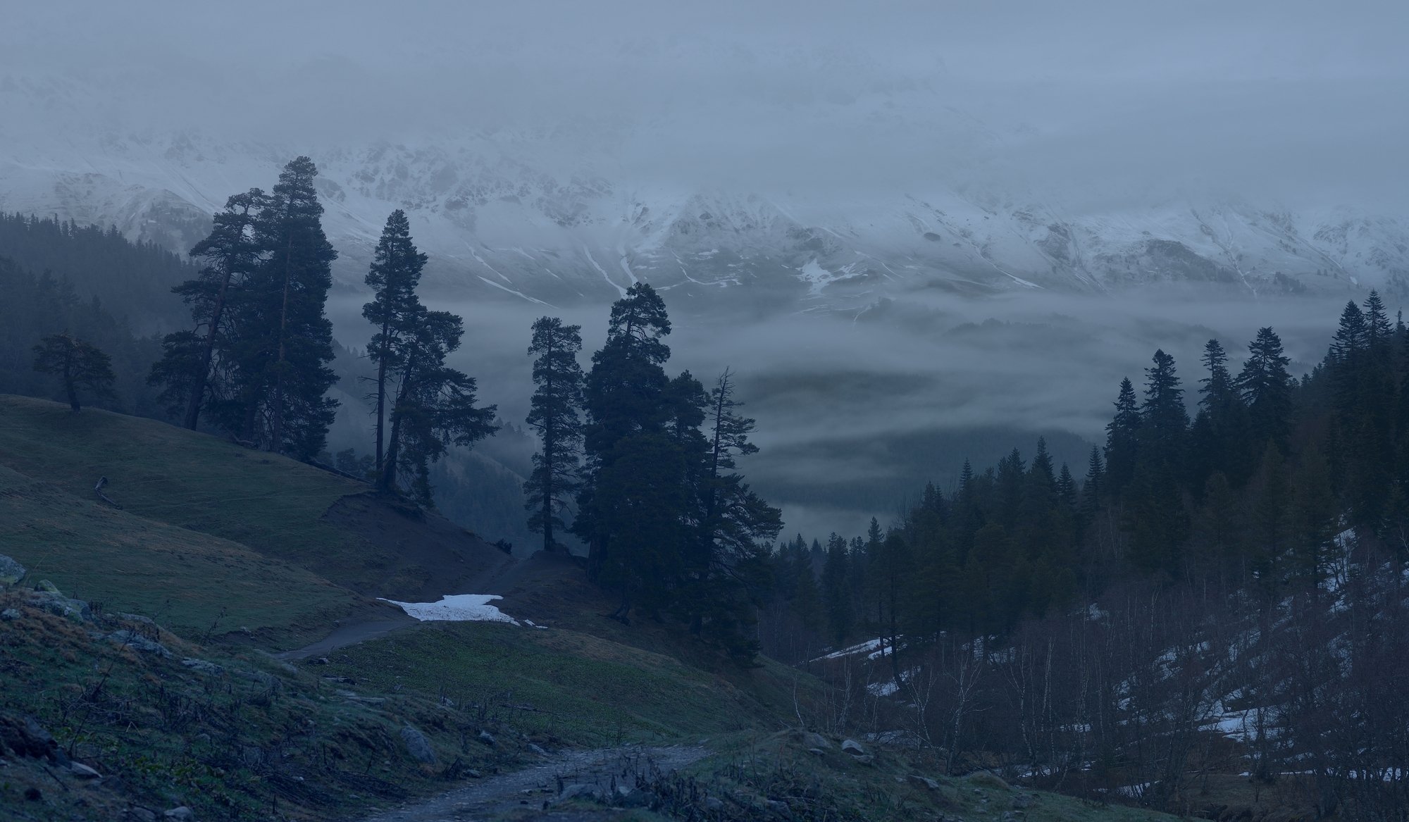 горы весна рассвет туман, Александр Жарников