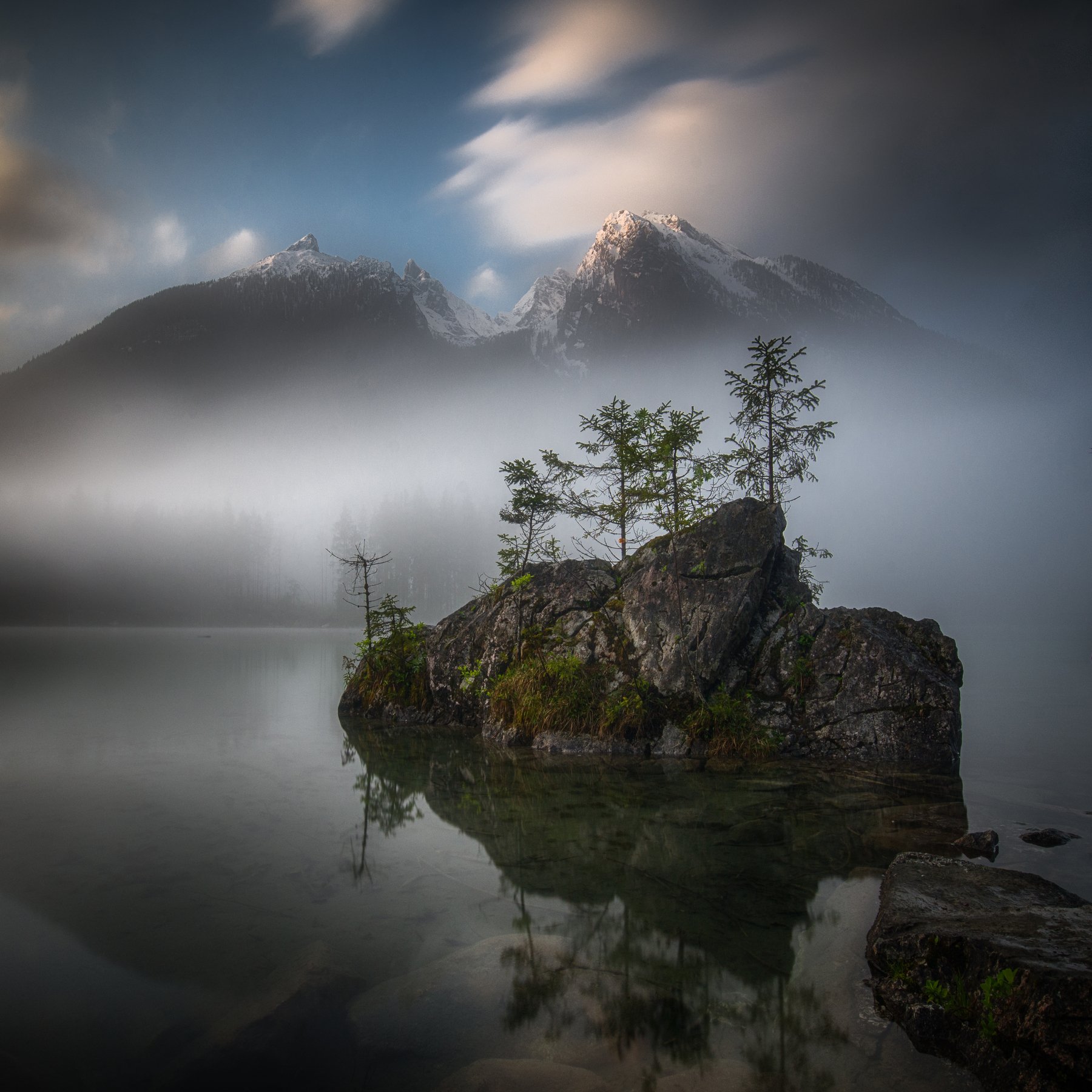 landscape,mountains,lake,morning,nature,fog,travel,earth,spring, Olegs Bucis
