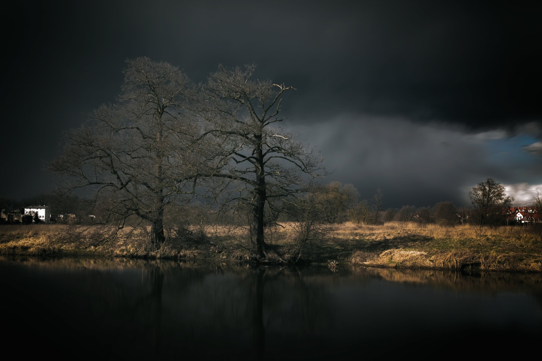 storm is coming,landscape.water,river,trees,nature,light,nikon,mirror,sky,clouds,atmosphere,storm,, Krzysztof Tollas