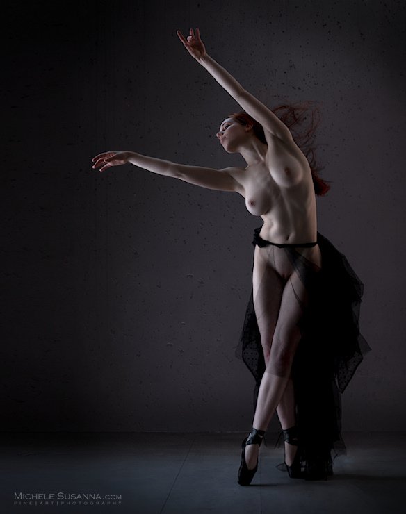 nude, ballet, erotic, glamur, female, model, black, balett, Michele Susanna