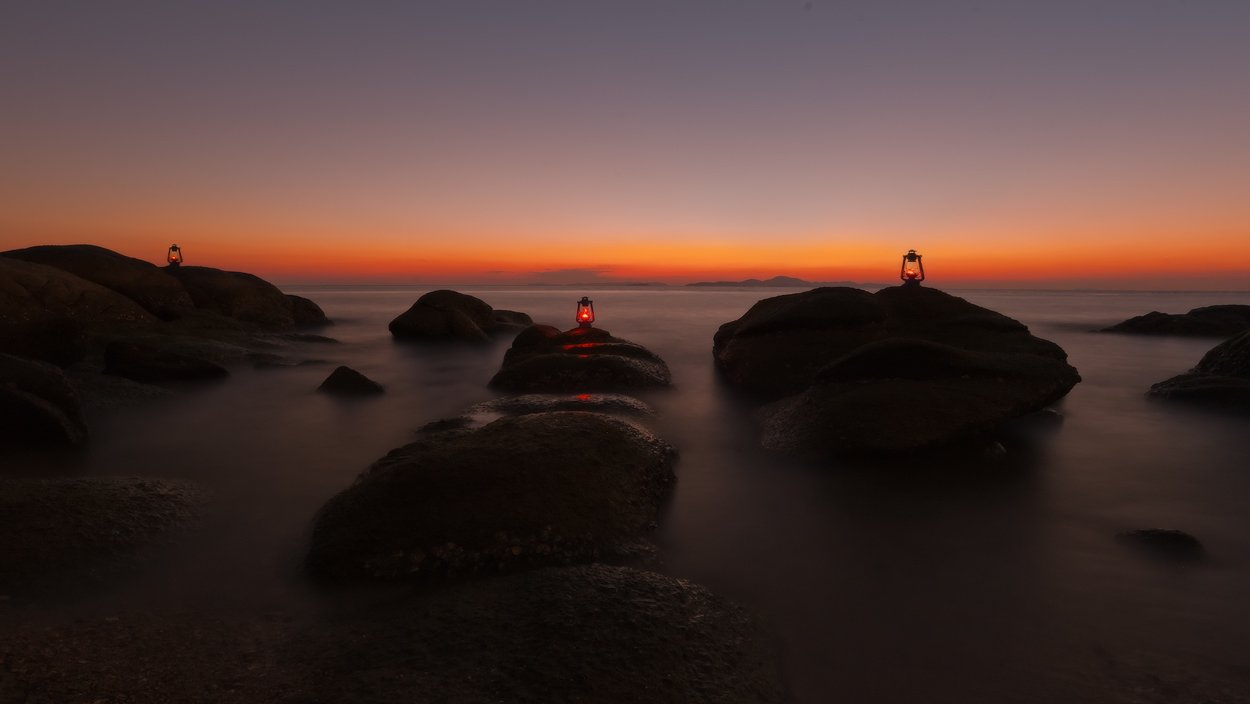 thailand, sunset, stones, lamp, Борис Богданов