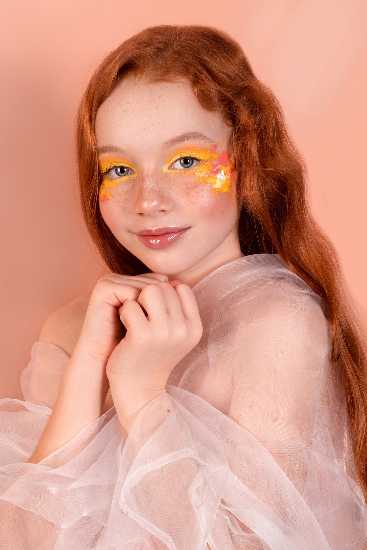 Девочка желтый макияж рыжий, Ольга Алехина