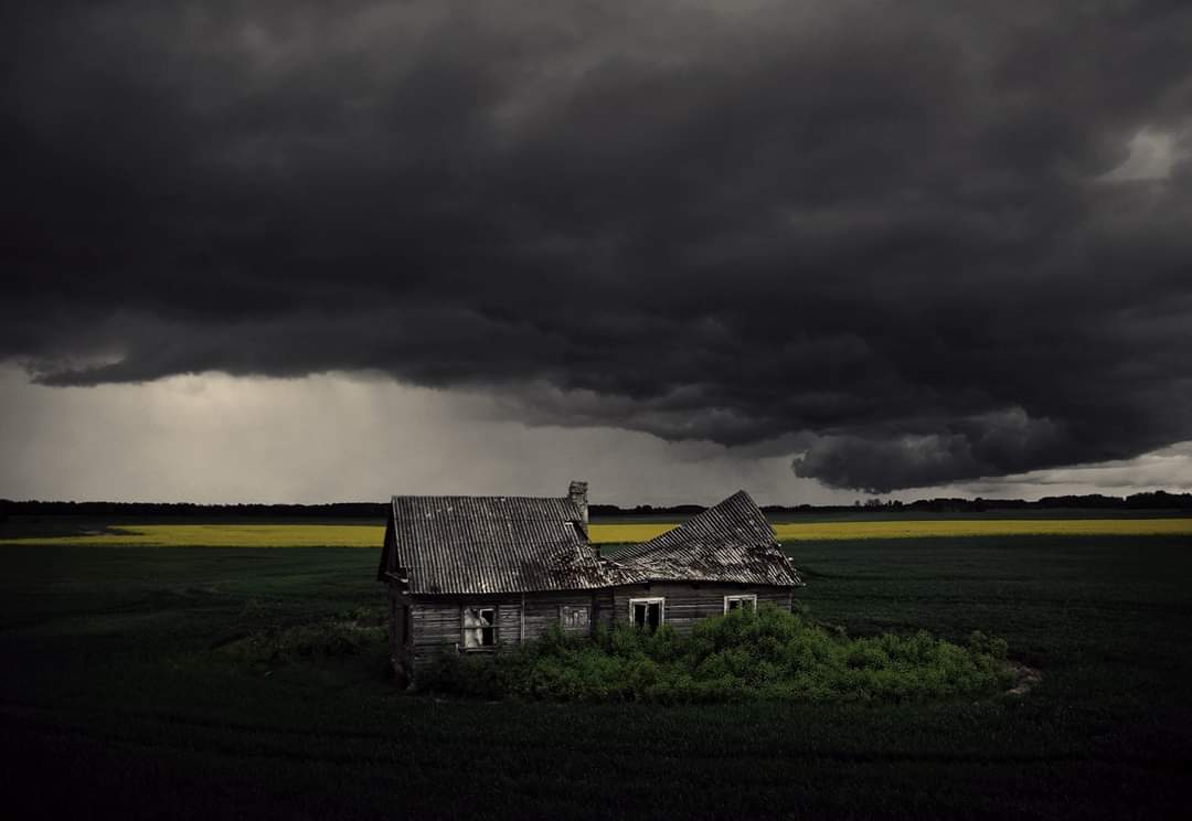 Clouds, sky, storm, house, field, Lithuania, Mindaugas Žarys