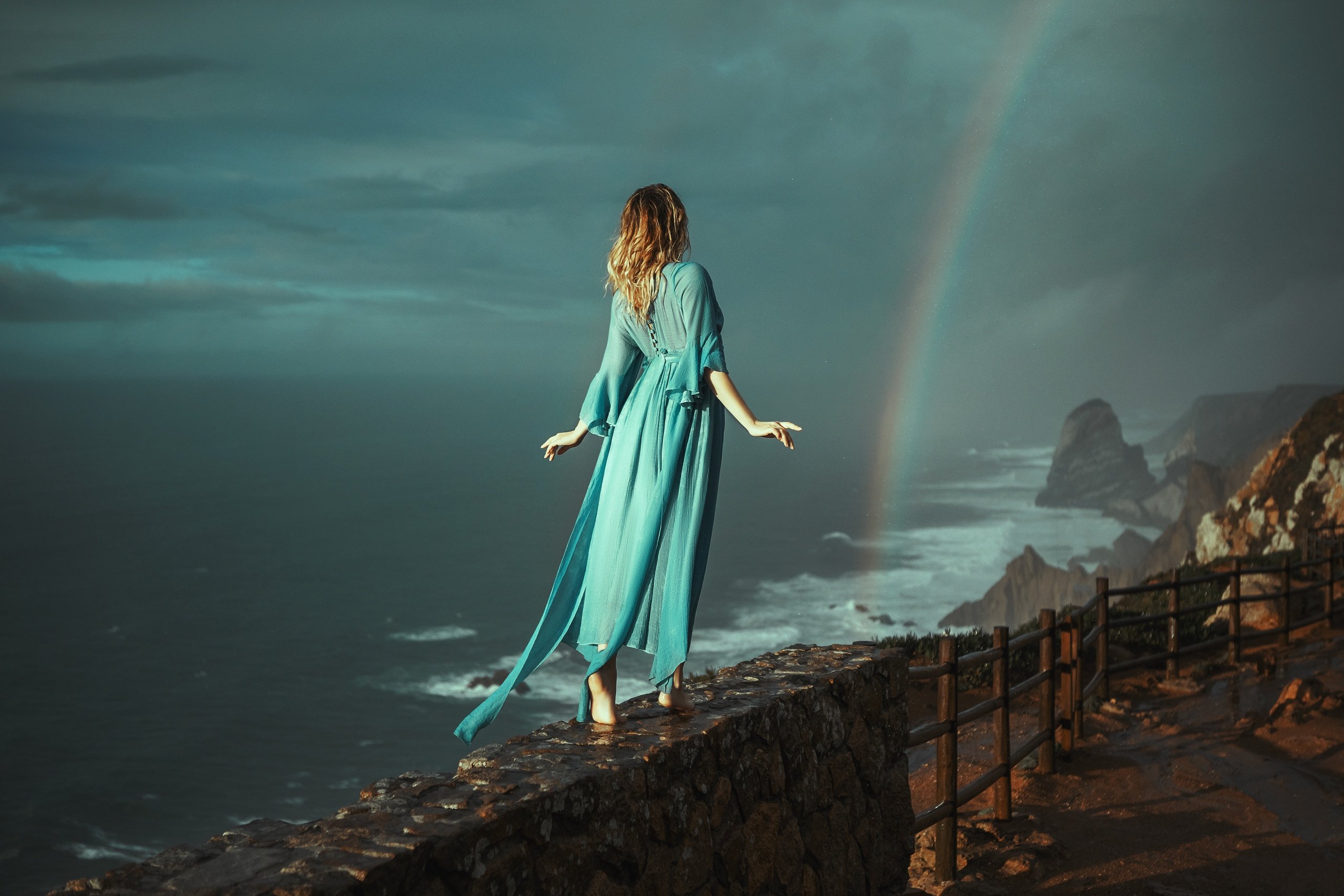 ocean, cabo da Roca, Portugal, freedom, lady, woman, portrait, innocence , Катерина Клио