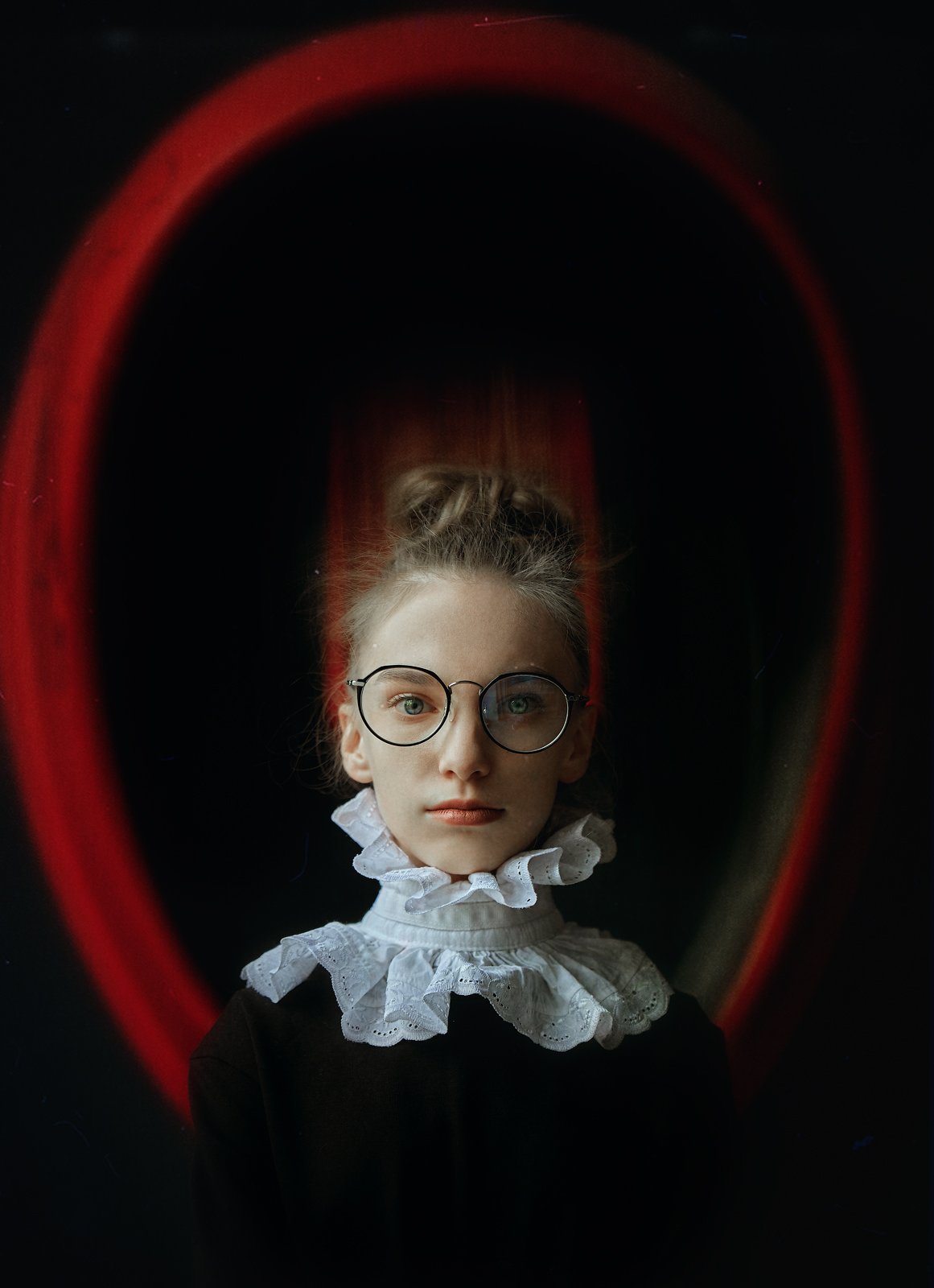 портрет, девушка, взгляд, очки, глаза, Андрей Воронин