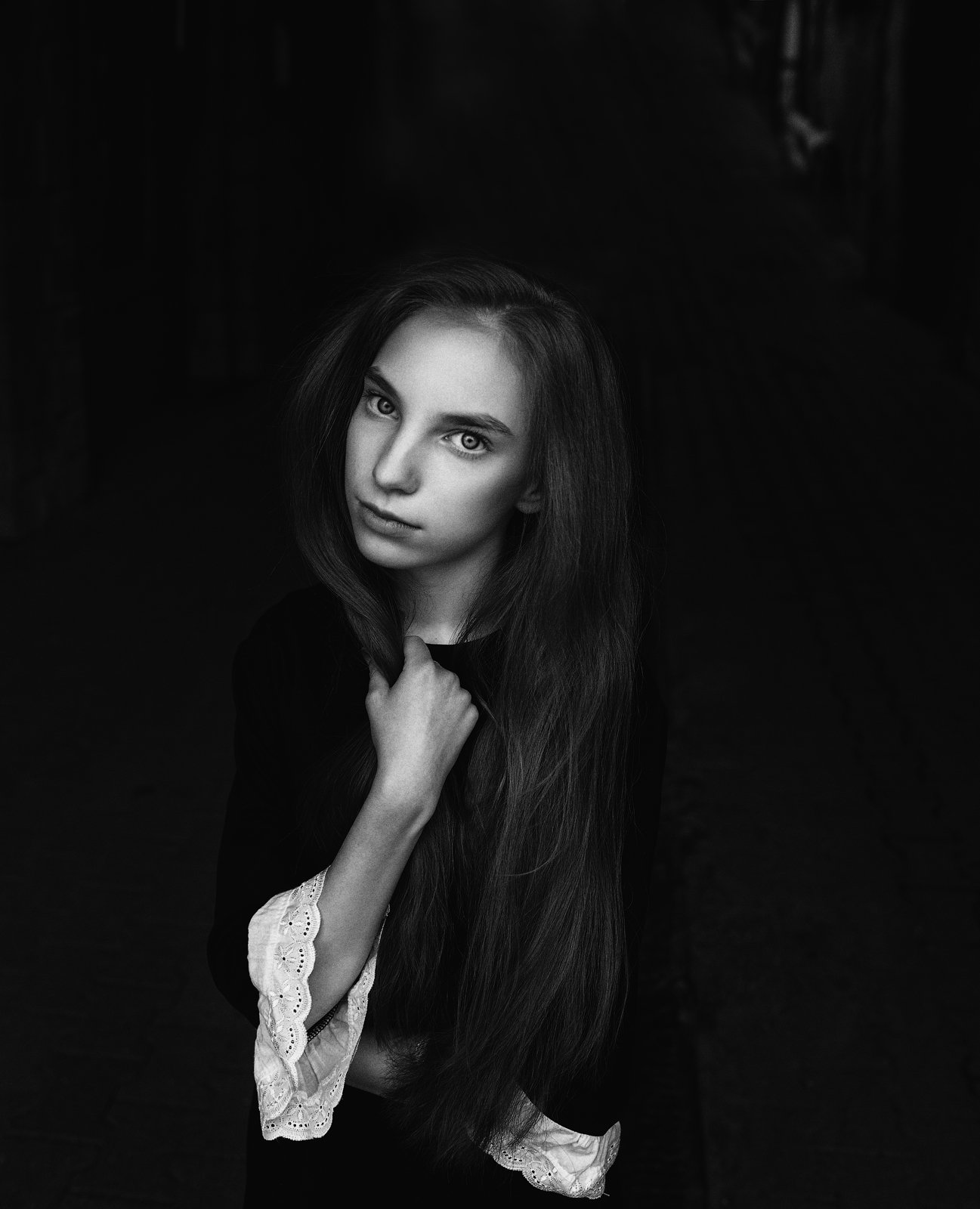 арт-фото, черно-белое, чб, портрет. девушка, улица,, Андрей Воронин