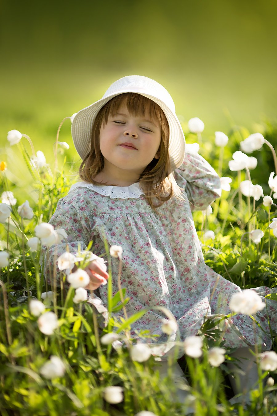 солнышко, ребенок, детский фотограф, детский портрет, девочка, лето, цветы, лужайка, Валерия Мороз