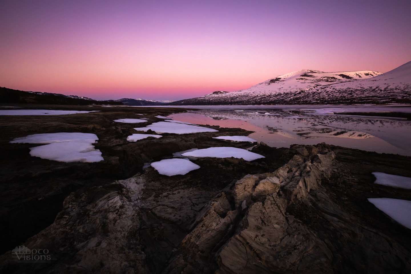 trollheimen,gjevilvatnet,norway,norwegian,nature,mountains,sunset,pink,reflections,ice,snow,spring,, Adrian Szatewicz