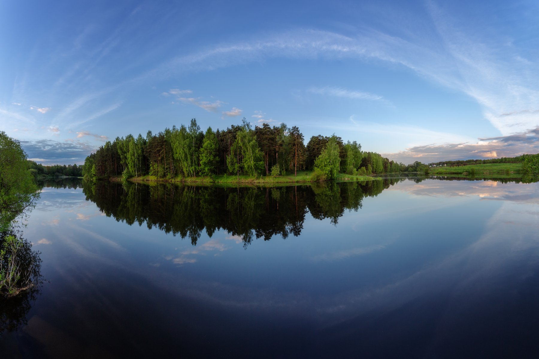природа, отражение, пейзаж, панорама, Московская область, облака, Мартыненко Дмитрий
