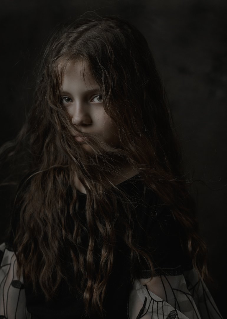 девочка портрет кудри волосы girl portrait hair wind ветер, Вероника Баласюк