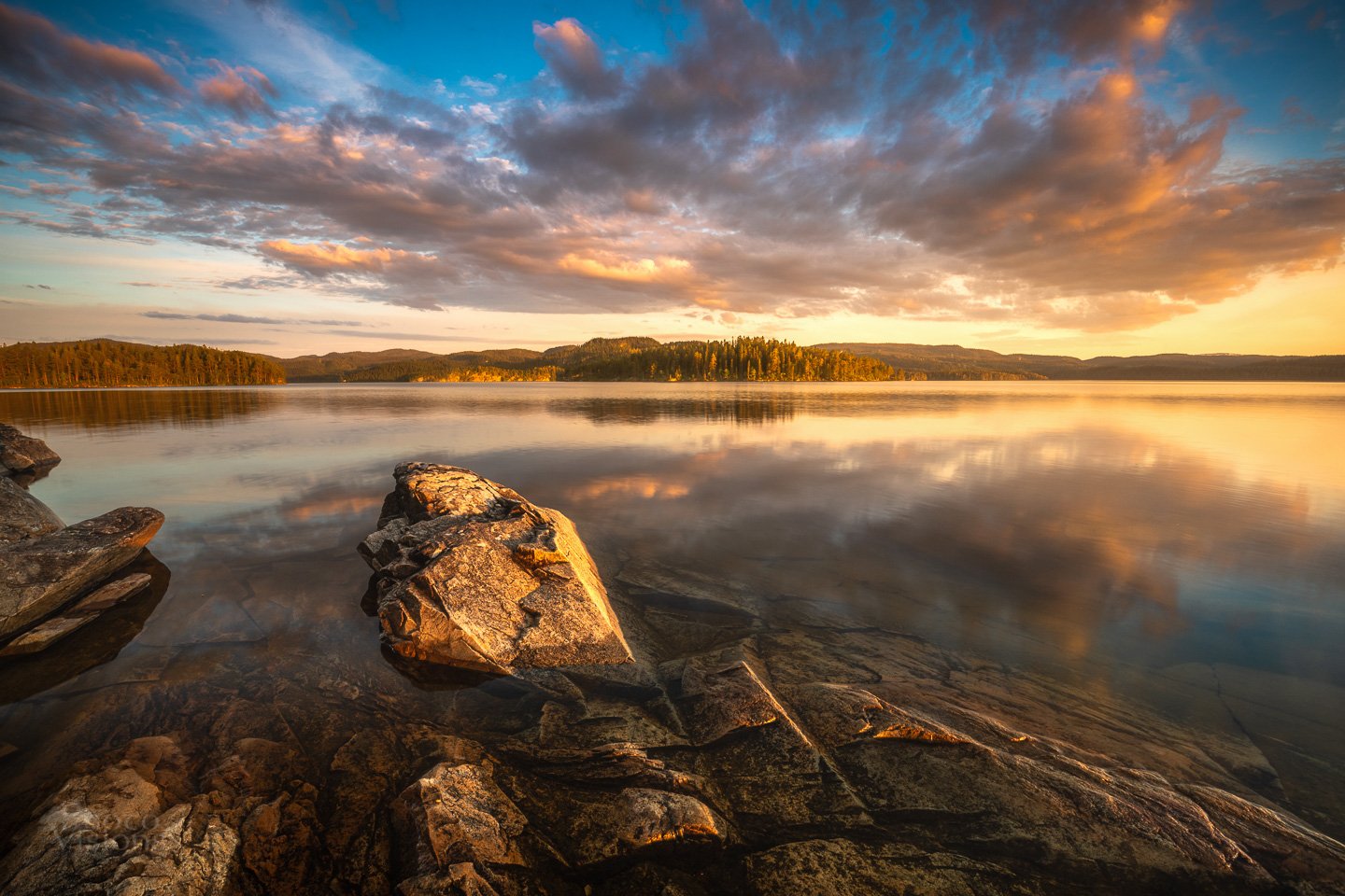 norway,sunset,sky,lake,reflections,solorful,, Adrian Szatewicz